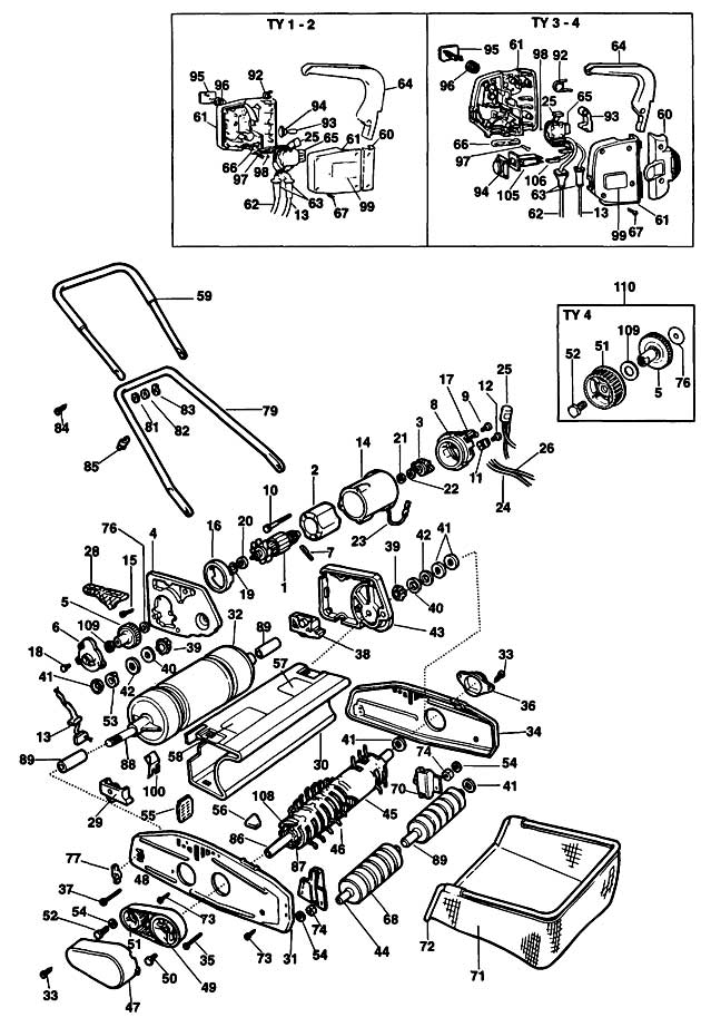 Black & Decker GD310 Type 1 Lawnraker Spare Parts GD310