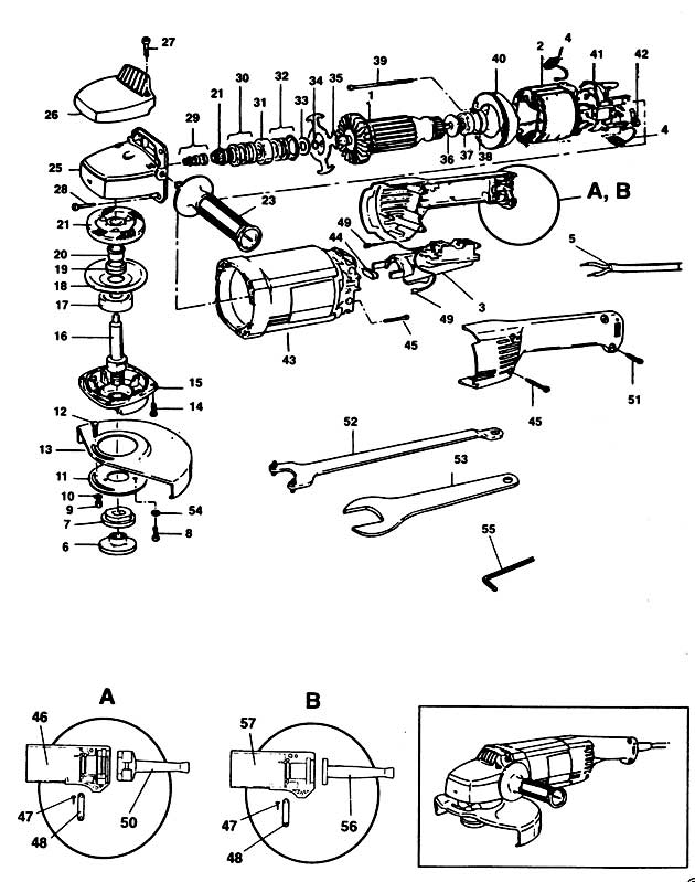 Black & Decker P5924 Type 1 Angle Grinder Spare Parts P5924