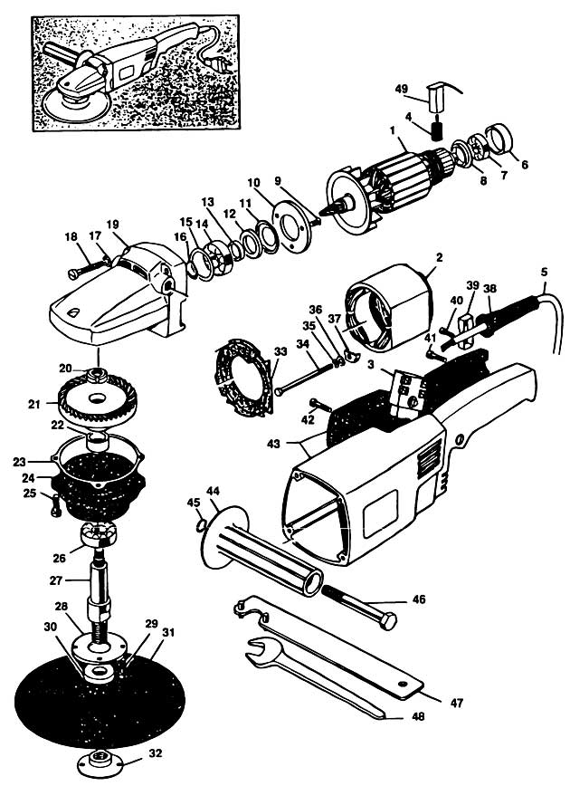 Black & Decker 6139 Type 1 Polisher Spare Parts 6139