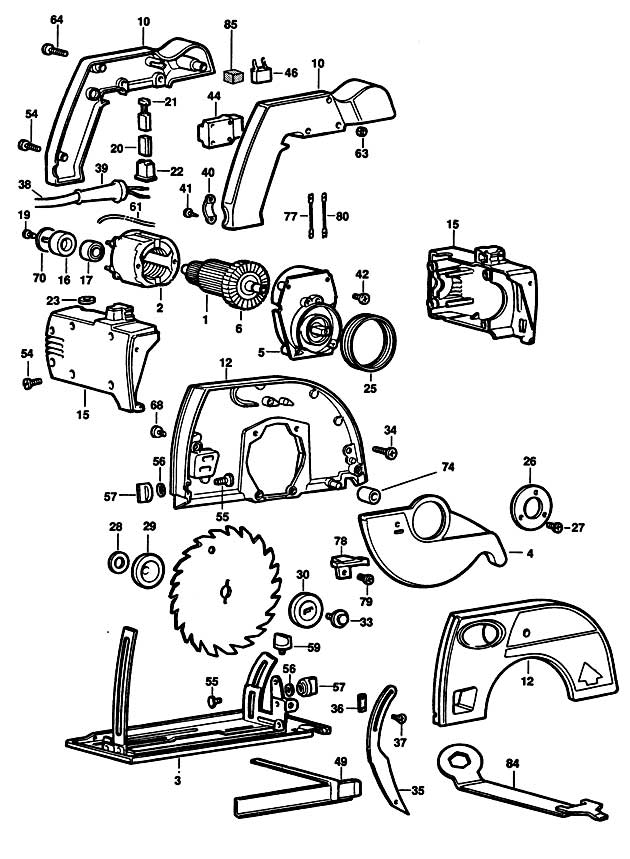 Black & Decker BD846C Type 1 Circ. Saw Spare Parts BD846C