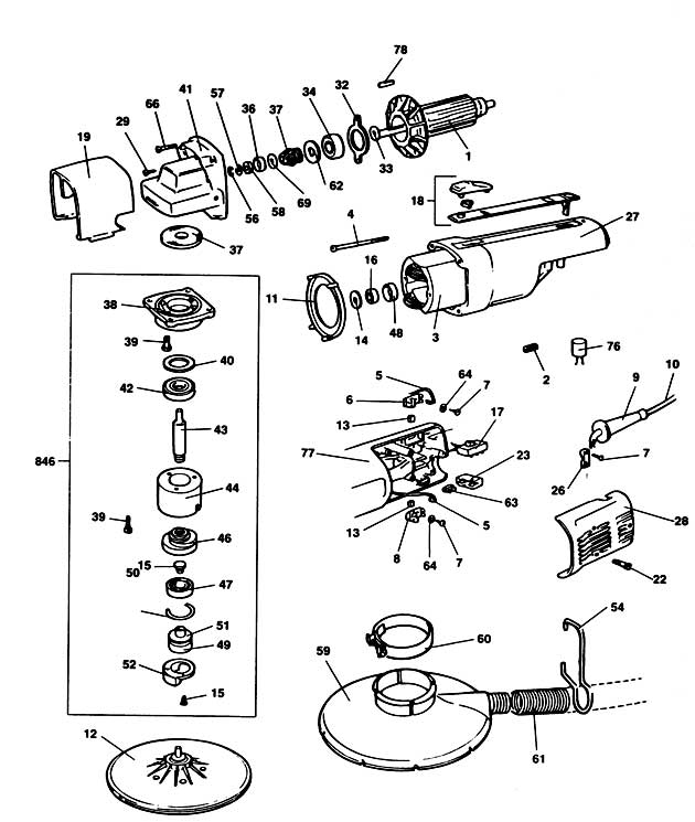 Black & Decker P6317 Type 1 Random Orbit Sander Spare Parts P6317