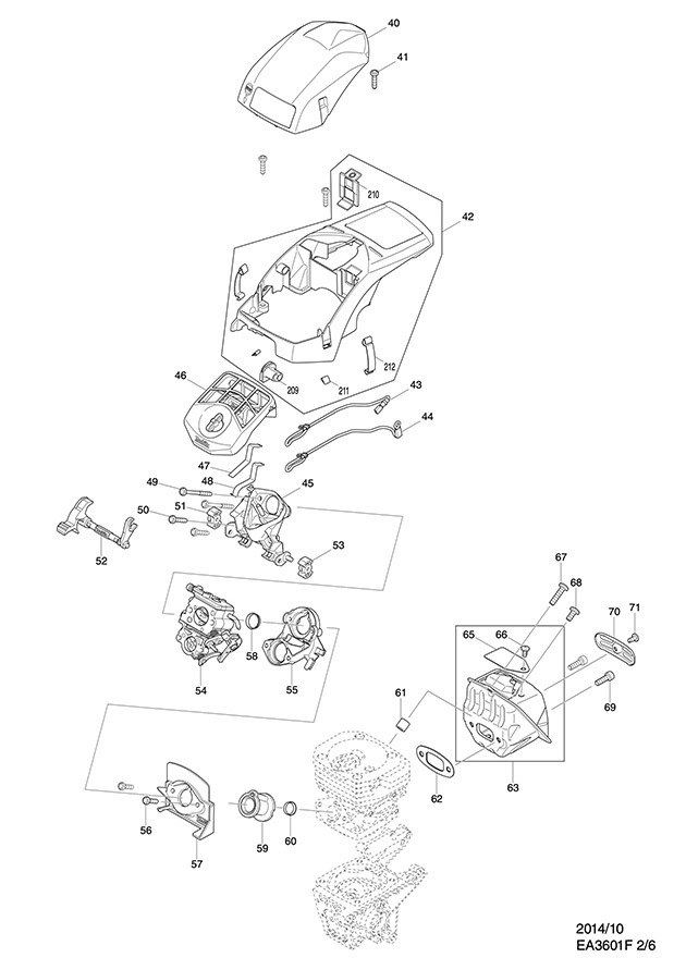 Makita EA3601F Outdoor Petrol Chainsaw Spare Parts EA3601F