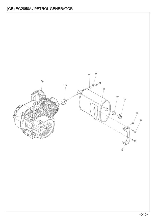 Makita EG2850A Petrol Generator 3.0 Kw Spare Parts EG2850A