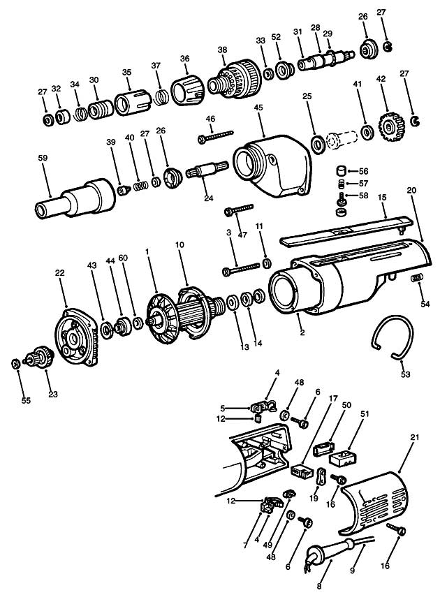 Black & Decker P7310 Type 1 Screwdriver Spare Parts P7310
