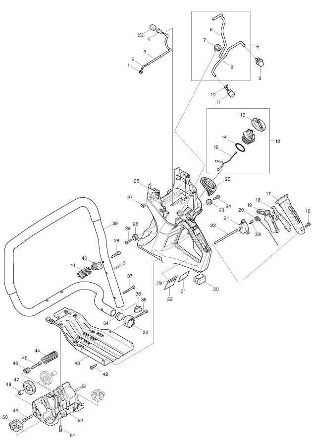 Makita EK7650H 4-stroke Petrol 305mm Engine Powered Disc Cutter Spare Parts EK7650H