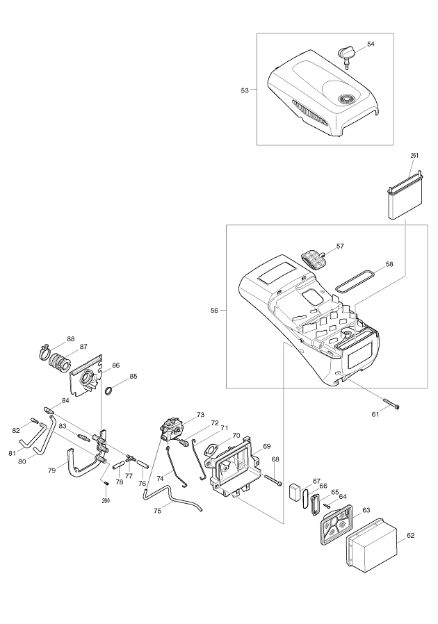 Makita EK7650H 4-stroke Petrol 305mm Engine Powered Disc Cutter Spare Parts EK7650H