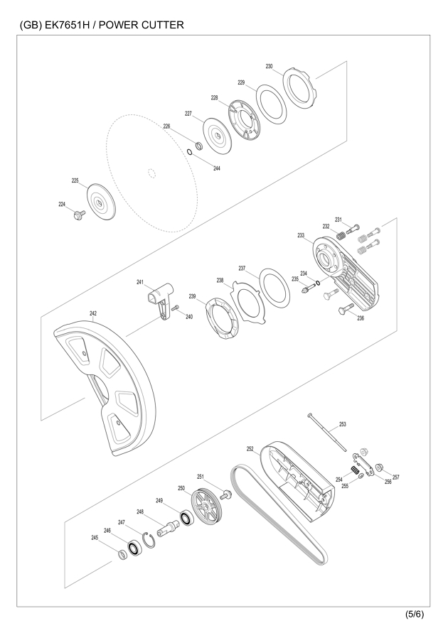 Makita EK7651H 4-stroke Petrol 355mm Engine Powered Disc Cutter Spare Parts EK7651H