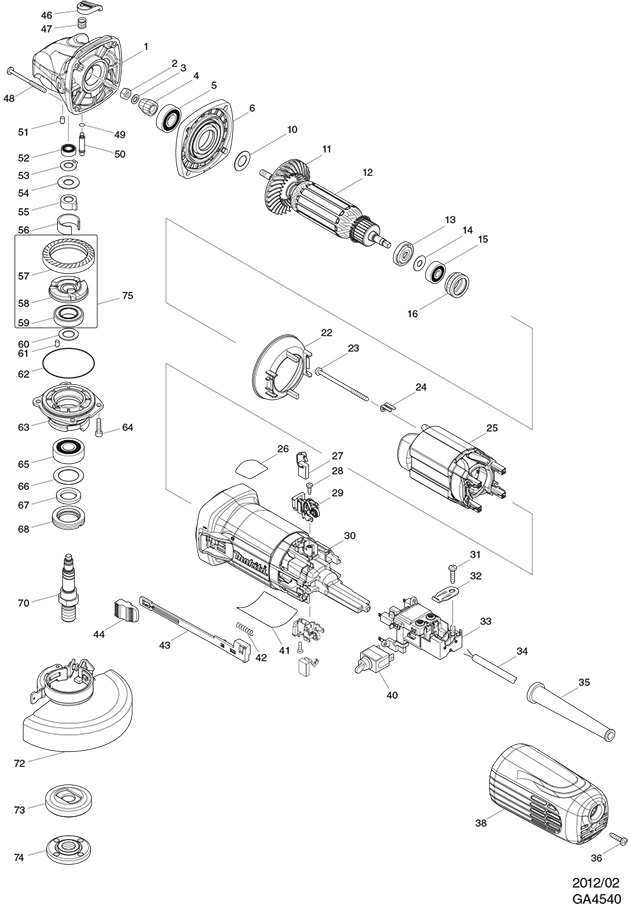 Makita GA4540 110 & 240 Volt 4 1/2