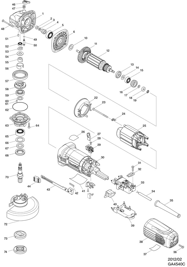 Makita GA4540C 110 & 240 Volt 4 1/2