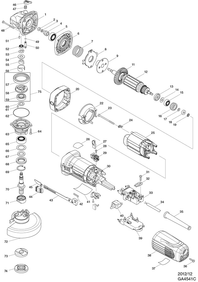 Makita GA4541C 110 & 240 Volt 4 1/2