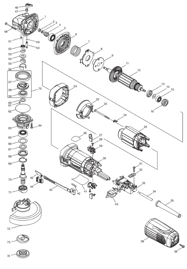 Makita GA4541 110 & 240 Volt 4 1/2