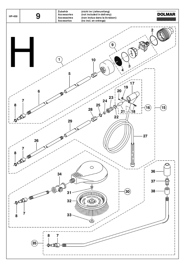 Makita HP450 Pressure Washer Spare Parts HP450