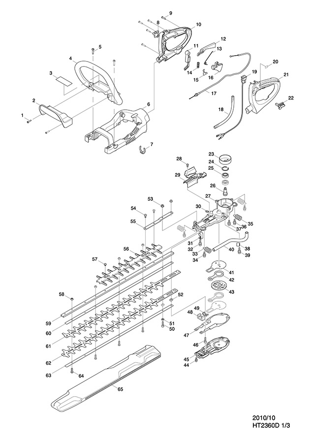 Makita HT2360D Petrol Hedge Trimmer Spare Parts HT2360D