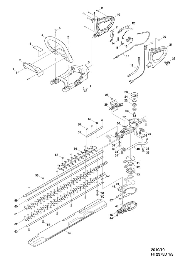 Makita HT2375D Petrol Hedge Trimmer Spare Parts HT2375D
