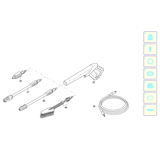Makita HW132 140 Bar Compact Pressure Washer Spare Parts HW132