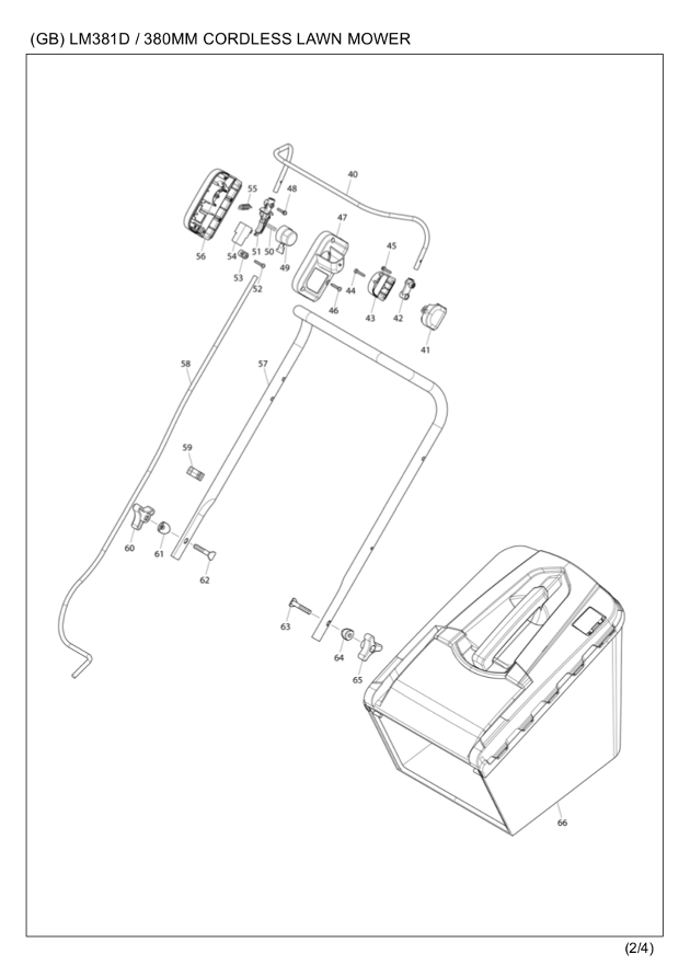Makita LM381D 38cm Corded 110v 240v Lawnmower Spare Parts LM381D