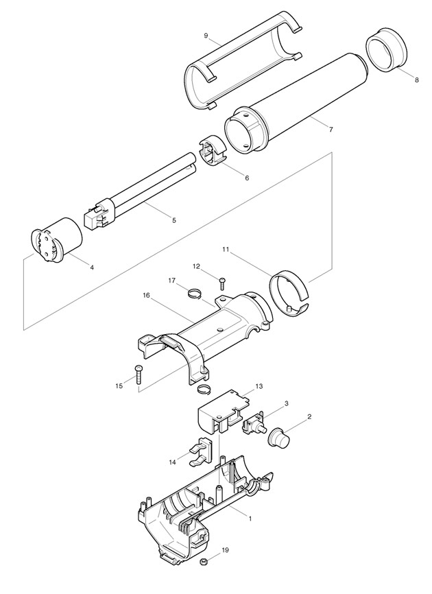 Makita ML122 Fluorescent Torch Lamp Jobsite/worksite 12v Spare Parts ML122