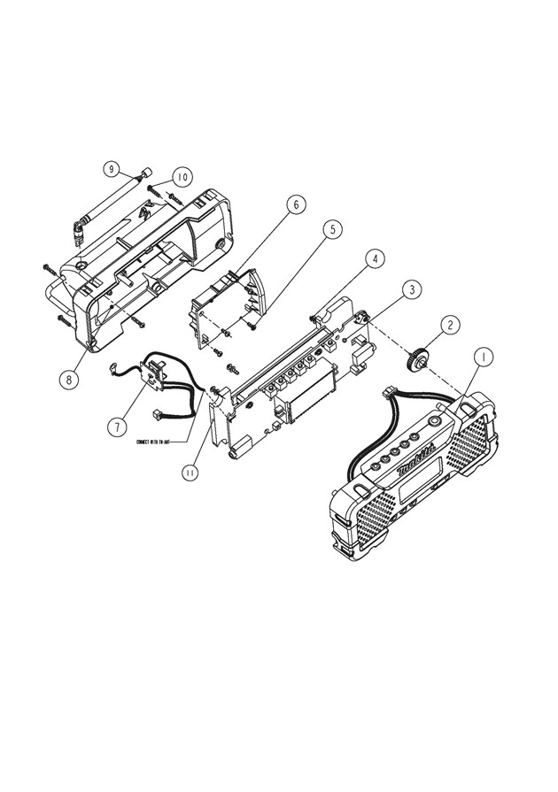 Makita MR051 Cordless Radio Jobsite/worksite 10.8v Spare Parts MR051