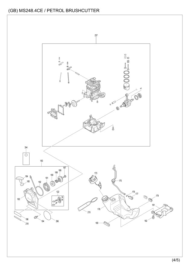 Makita MS248.4CE Brush Cutter Spare Parts MS248.4CE