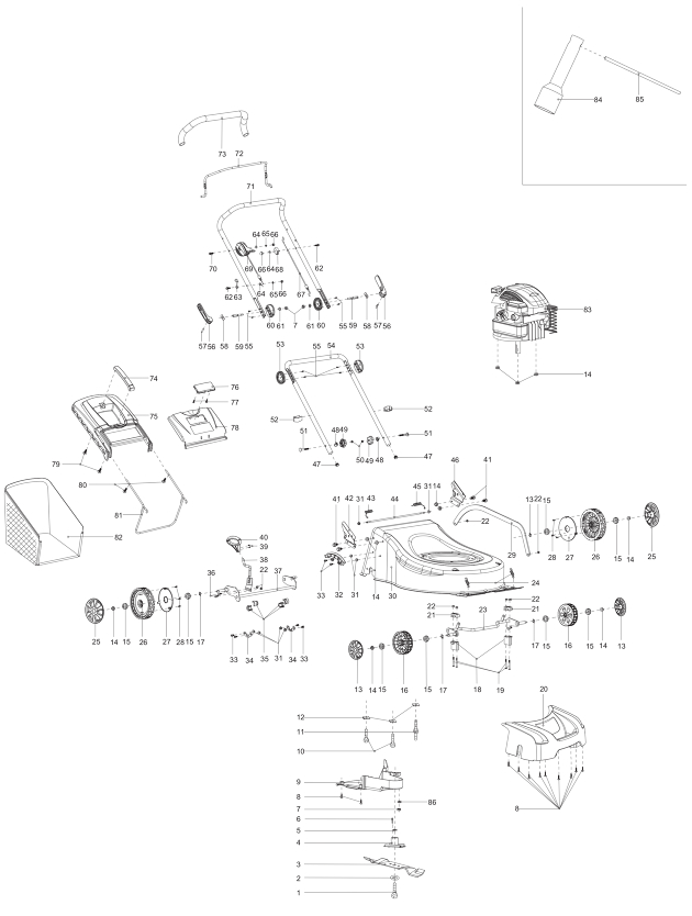 Makita PLM4616 Lawnmower Spare Parts PLM4616