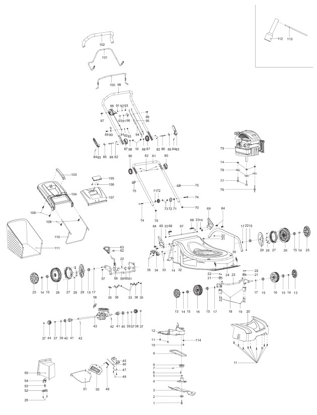 Makita PLM4618 Lawnmower Spare Parts PLM4618