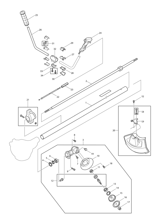 Makita RBC255 Brush Cutter Spare Parts Part Shop Direct