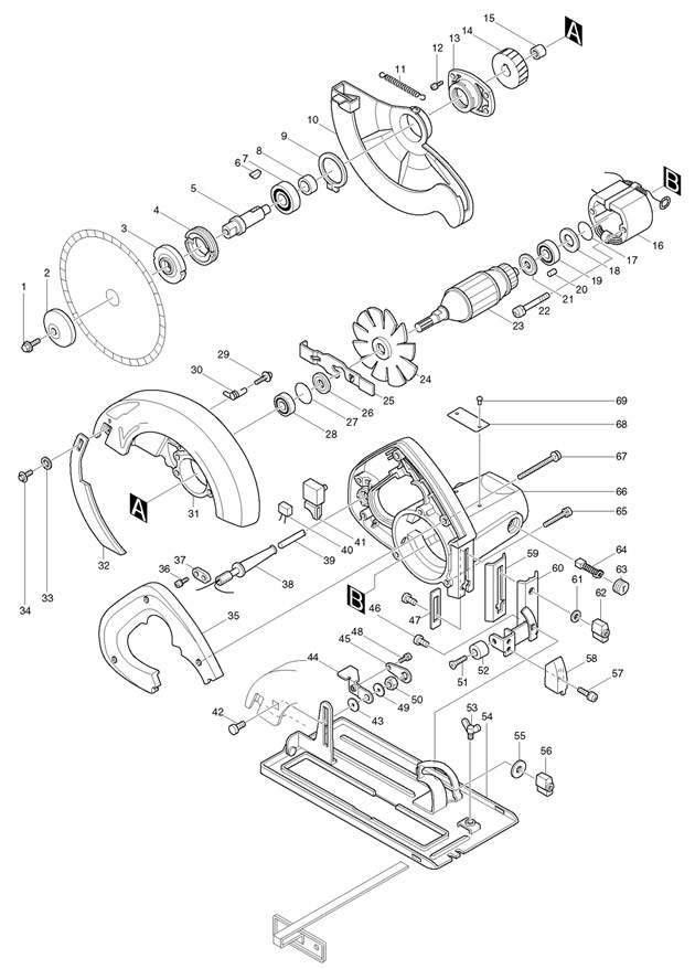 Makita SR1800 Corded 184mm Circular Saw 110v & 240v Spare Parts SR1800