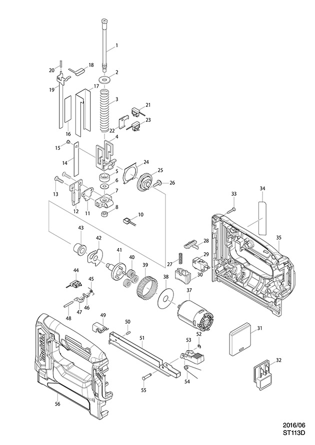 Makita ST113D Cordless Max Stapler 10.8v-12v Spare Parts ST113D