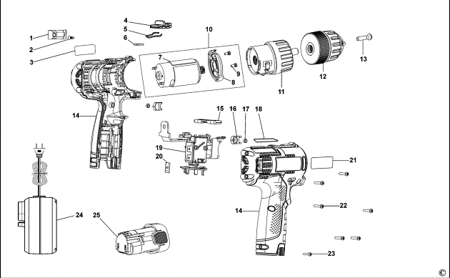 Stanley STDC001LB Type 2 Cordless Drill Spare Parts STDC001LB