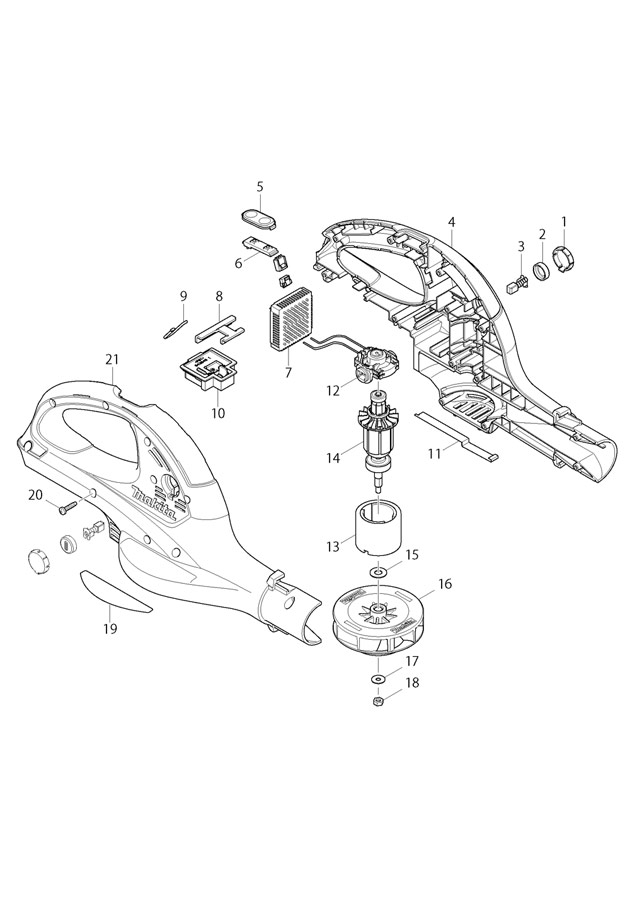 Makita UB360D Cordless Blower Spare Parts UB360D