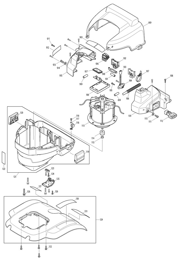 Makita UK360D 36v Cultivator Spare Parts UK360D