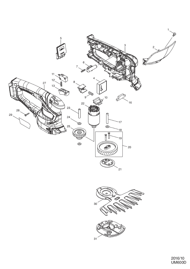 Makita UM600 Cordless Grass Shear Spare Parts UM600