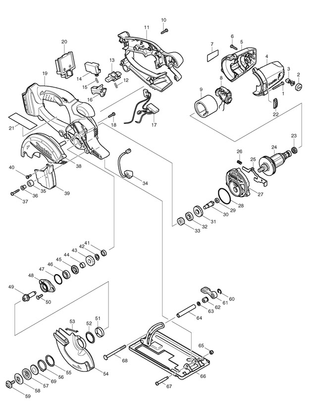 Makita BCS550 Cordless 136mm Circular Saw Spare Parts BCS550