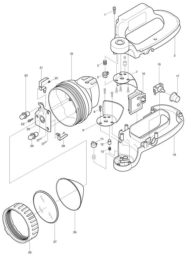 Makita BML240 Cordless Torch Worklight 24v Spare Parts BML240