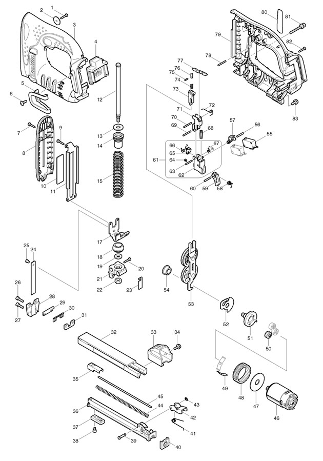 Makita BST110 7-10mm Cordless Stapler Spare Parts BST110