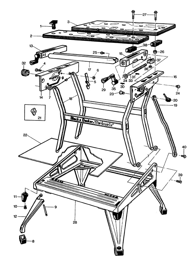 Black & Decker 79-034 Type 1 Workmate Spare Parts 79-034