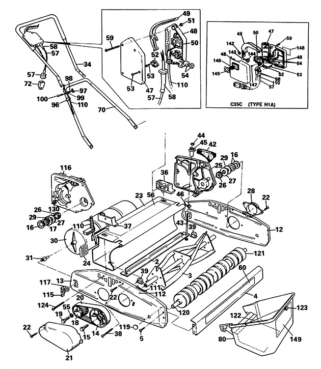 Black & Decker C35 Type 1 Cylinder Mower Spare Parts C35