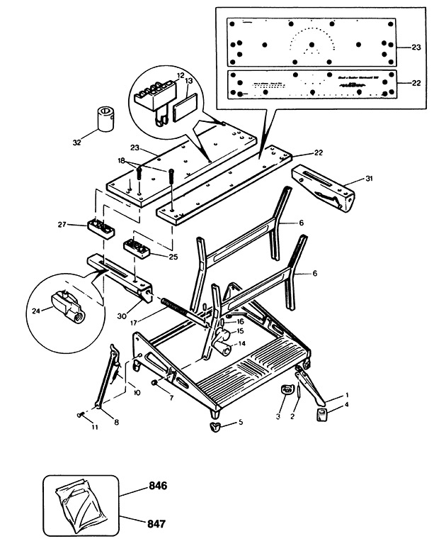 Black & Decker WM700 Type 2 Workmate Spare Parts WM700