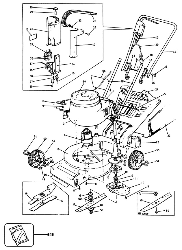 Black & Decker RM1 Type 1 Rotary Mower Spare Parts RM1