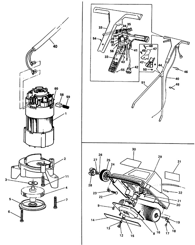 Black & Decker R1E Type 1 Rotary Mower Spare Parts R1E
