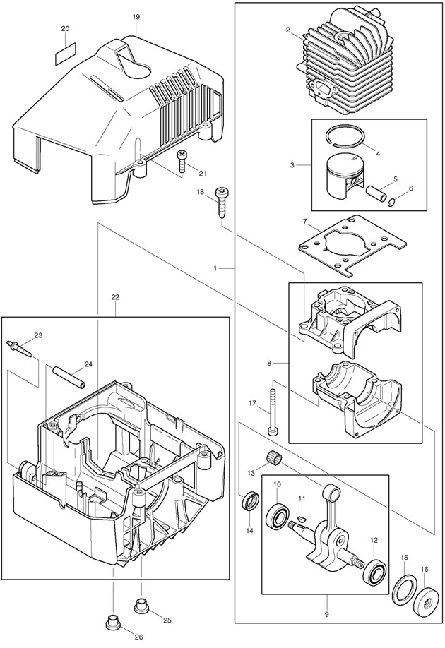 Makita DBC3310 Corded Brushcutter Spare Parts DBC3310
