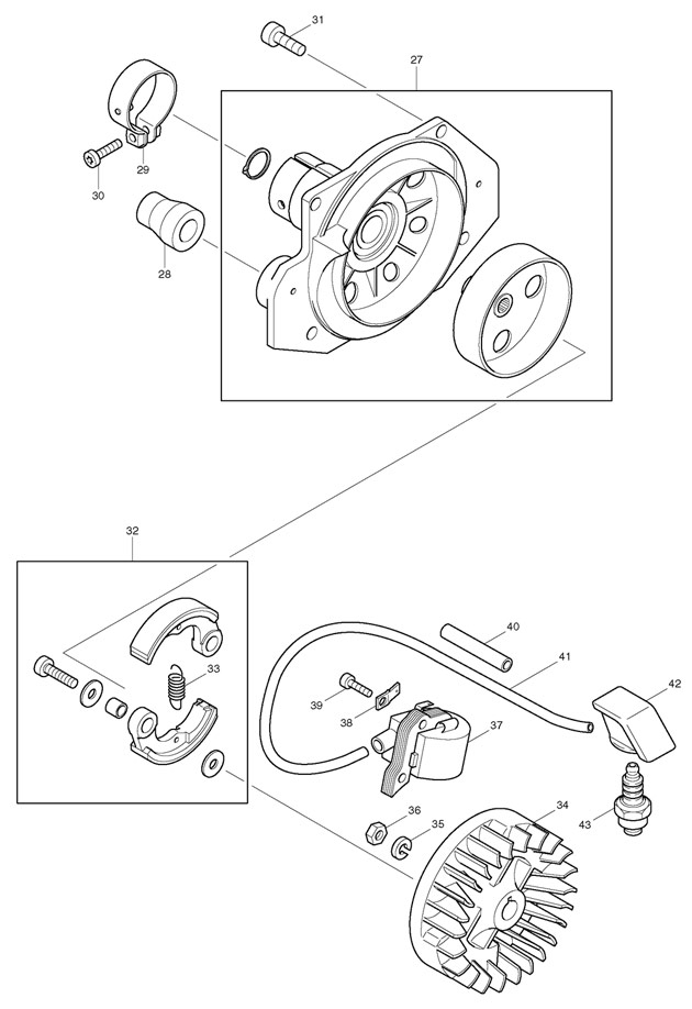 Makita DBC4010 2-stroke Petrol Brushcutter 39cc Spare Parts DBC4010