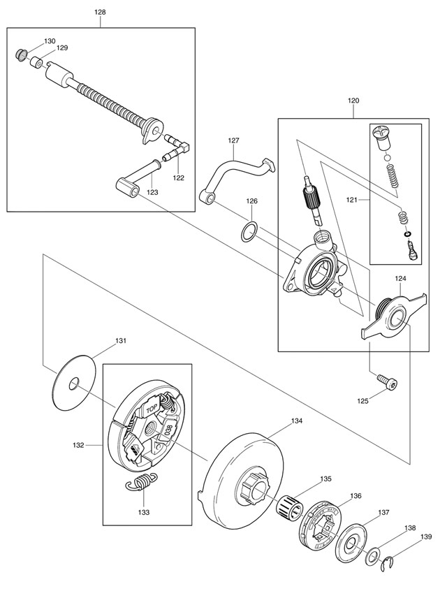 Makita DCS6401 64cc Petrol Chainsaw Spare Parts DCS6401