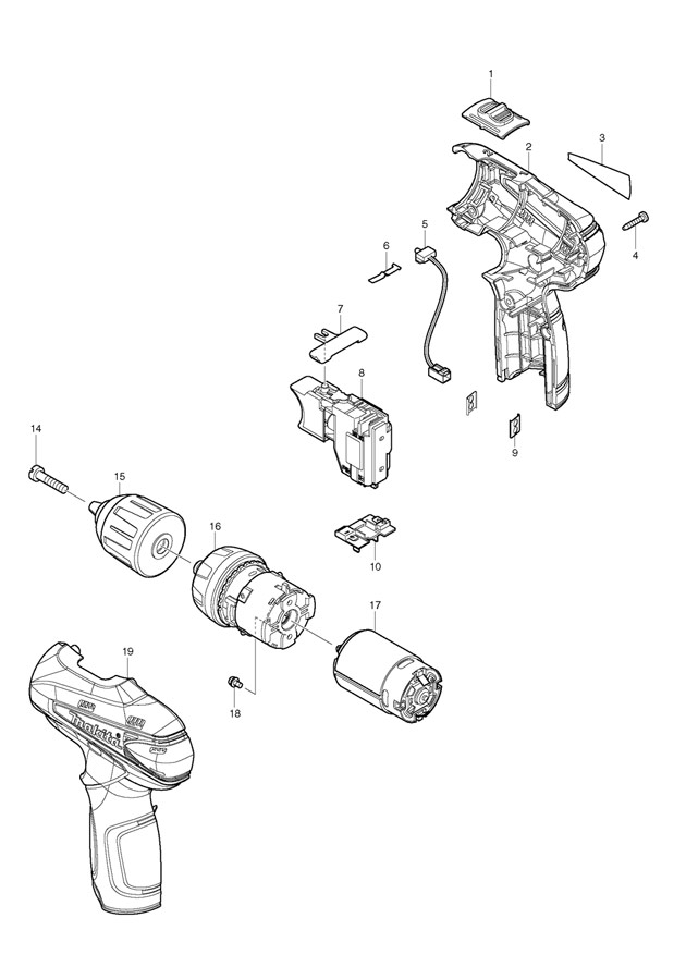 Makita DF330D 10.8v Cordless Driver Drill Spare Parts DF330D