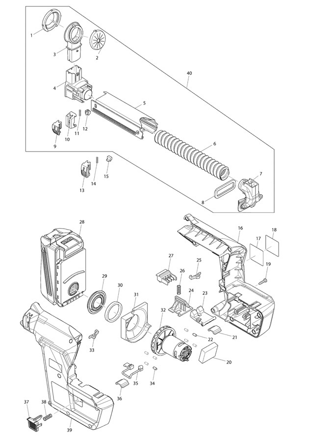 Makita DX02 Hepa Dust Extractor Vacuum Attachment For Sds Hammer Drills Spare Parts DX02