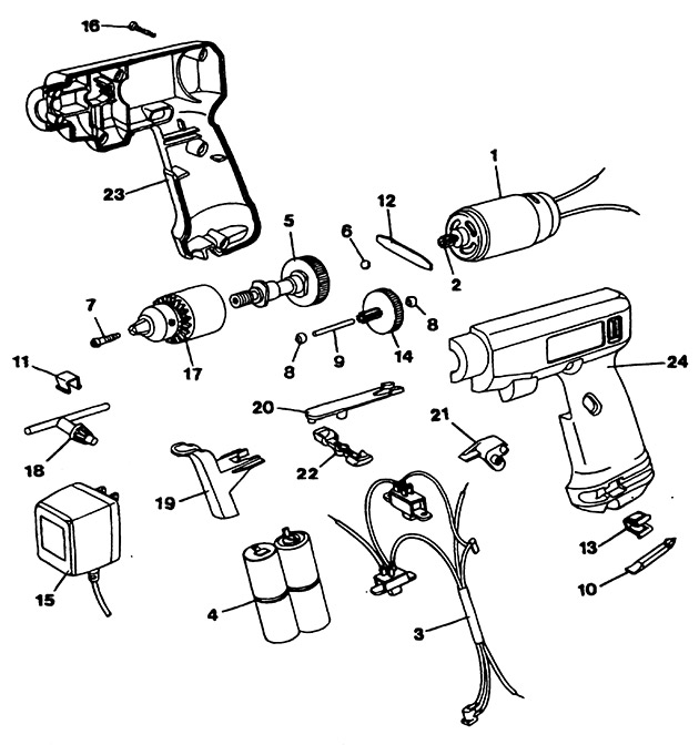 Black & Decker 9045 Type 2 Cordless Drill Spare Parts 9045