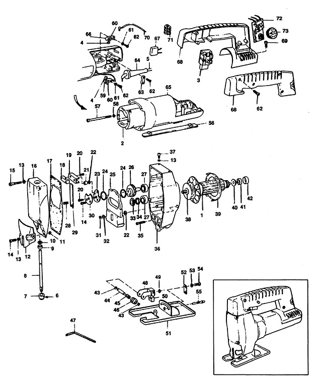 Black & Decker P4404 Type 1 Jigsaw Spare Parts P4404