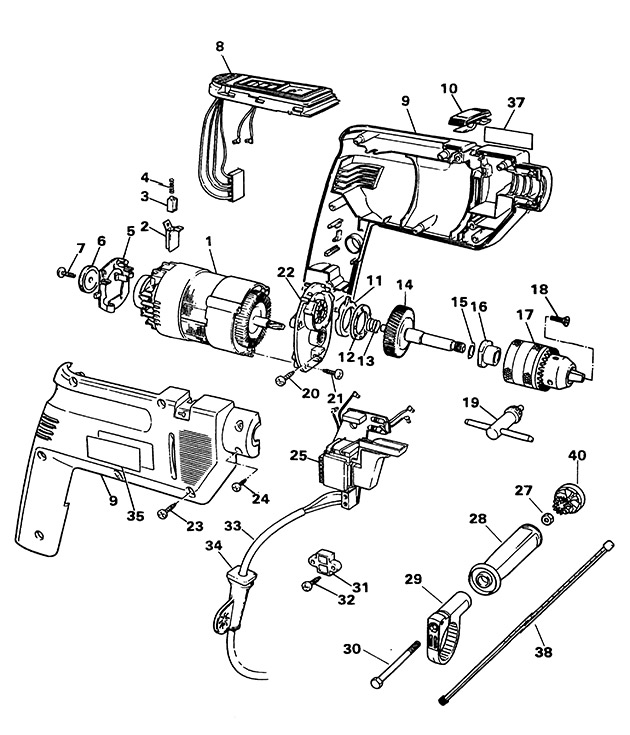 Black & Decker BD156 Type 1 Digital Drill Spare Parts BD156