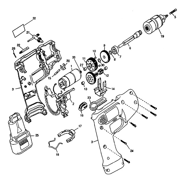 Elu MAB96 Type 1 Cordless Drill Spare Parts MAB96
