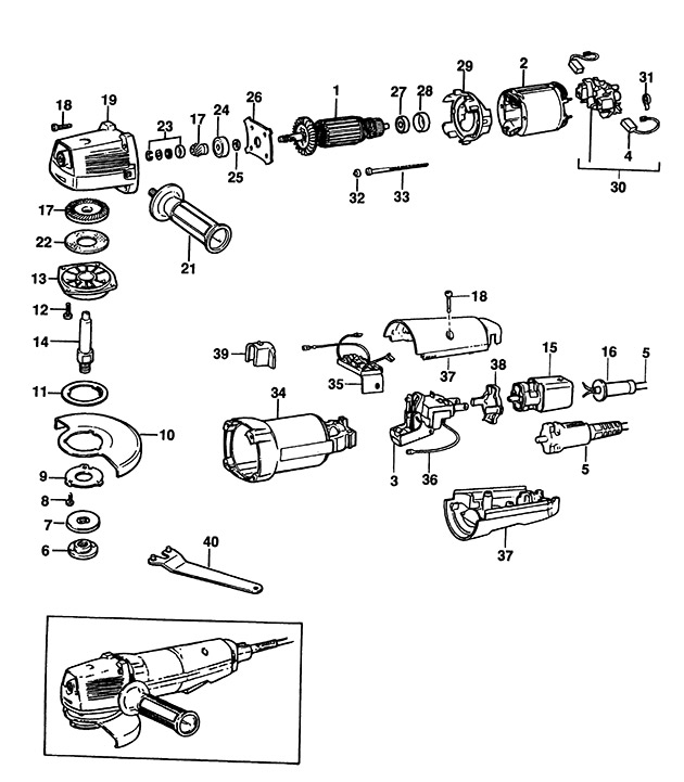 Black & Decker BD14 Type 2 Angle Grinder Spare Parts BD14